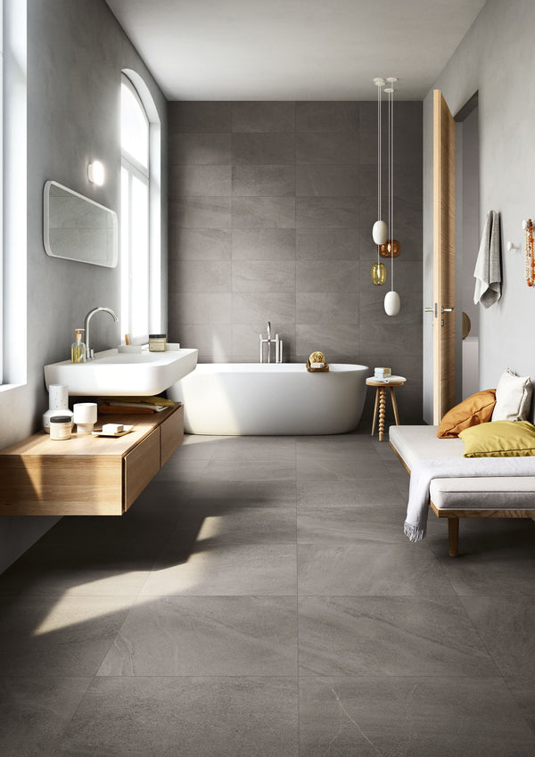 Cotto D'Este Kerlite Limestone 5 Plus Pavimento Rivestimento 100x250 Cm 5,5 Mm In Porcellanato Ceramico Sottile Slate