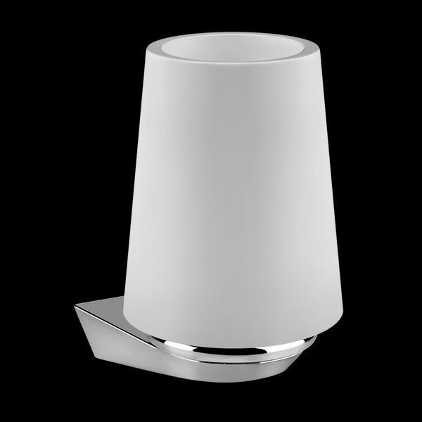 Bicchiere porta spazzolini a Muro bianco cromo Cono 45407 Gessi