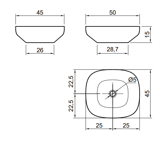 Antonio Lupi Ago3 Lavabo 50x45 da Appoggio In Flumood Pomice