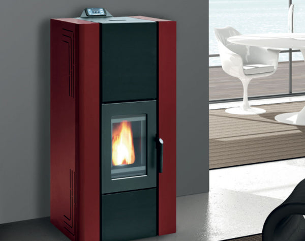Royal Idro 240 Stufa A Pellet Idro 23kw In Acciaio Rosso
