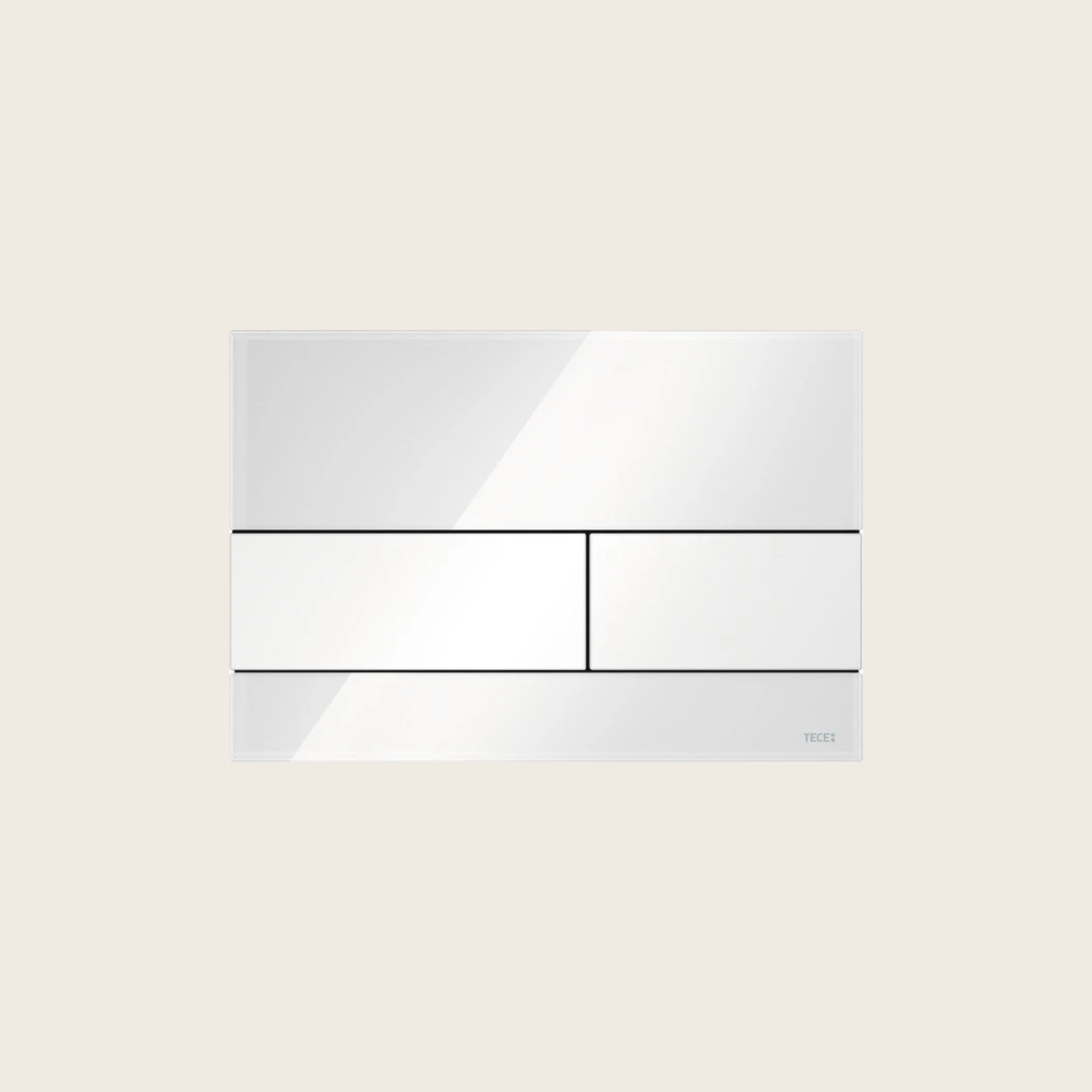 Tece TECEsquare 9240800 placca di comando wc a doppio scarico in cristallo bianco e tasti bianchi