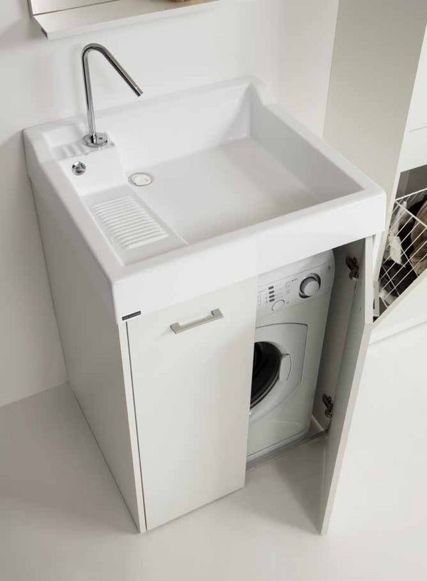 Colavene Domestica On Mobile Lavatoio Con Vasca Lavapanni In Abs E Alloggio Lavatrice Nascosto 73x67,5x109h Cm Bianco
