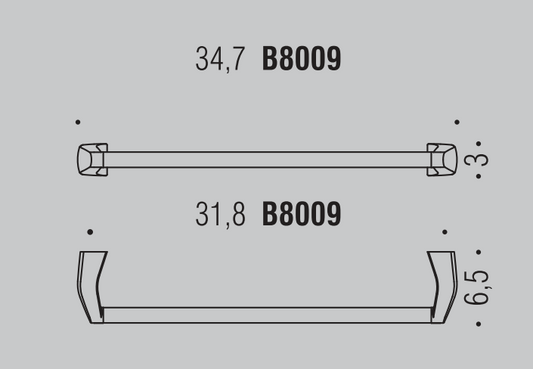 Colombo Road Portasciugamani 34,7 cm a parete Cromo, dettaglio ravvicinato del materiale e dell'aggancio - Colombo Design