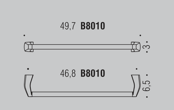 Colombo Road Portasciugamani 49,7 cm a parete cromo, dettaglio ravvicinato del materiale e dell'aggancio - Colombo Design