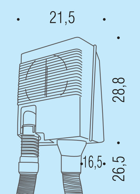 Colombo asciugacapelli da parete con tubo flessibile bianco b99730