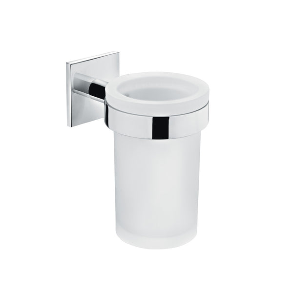 Bicchiere portaspazzolini a muro Cromo Cosmic Duo Square 2640152