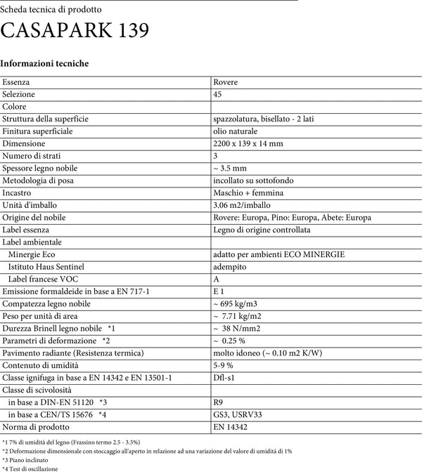 Bauwerk Parquet Casapark 45 spazzolato Olio naturale 2200x139x14 mm Rovere