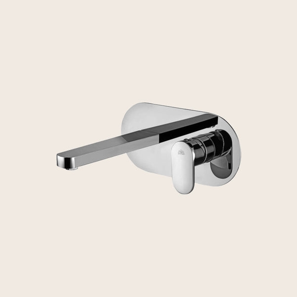 Paffoni Candy CA104 Miscelatore lavabo ad Incasso Piastra ambientato su piano bagno con accessori