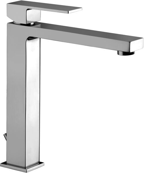 Paffoni Elle El081kcr Miscelatore Lavabo alto Con Scarico, vista frontale su sfondo bianco