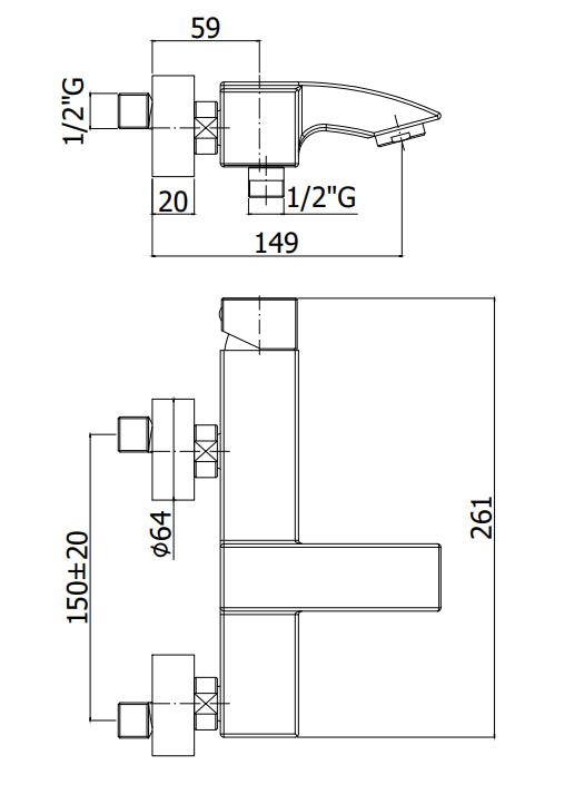 Paffoni Level Lec022st Miscelatore Vasca Senza Duplex Leva Cubo Steel Looking Acciaio