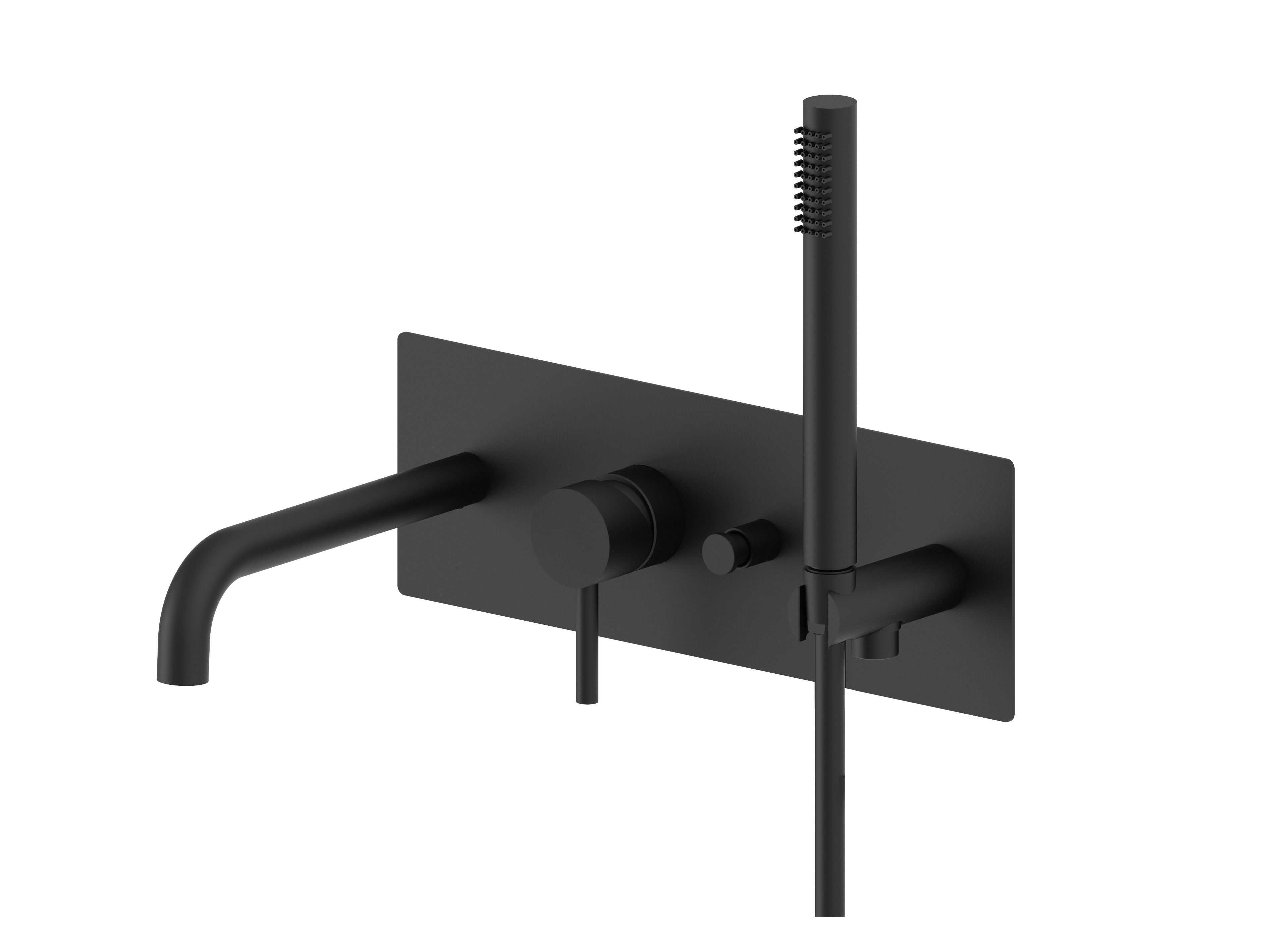Paffoni Light Lig001no Miscelatore Vasca Incasso Con Deviatore a pulsante e Bocca Erogazione Nero Opaco