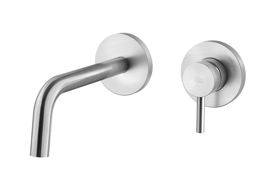 Paffoni Light Lig006st70 Miscelatore lavabo Ad Incasso Steel, vista frontale su sfondo bianco