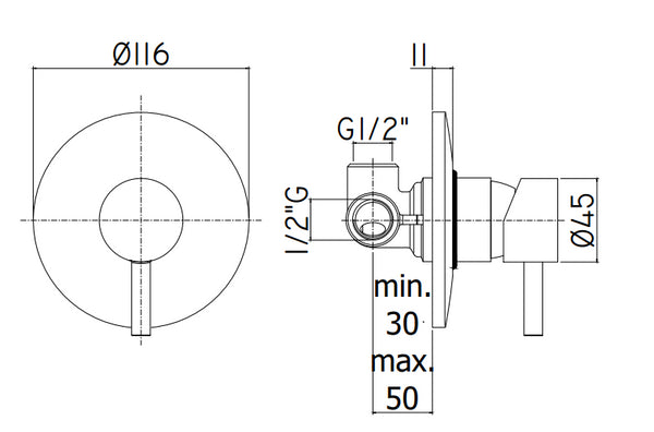 Paffoni Light Lig010st Miscelatore doccia ad Incasso in Steel Looking Acciaio