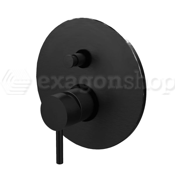 Paffoni Light Lig015no Miscelatore doccia Incasso Con Deviatore E Piastra Tonda Nero Opaco