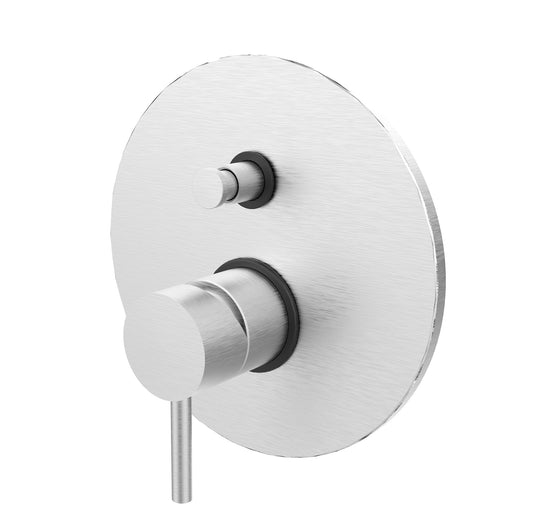 Paffoni Light Lig015st Miscelatore doccia Incasso Steel, dettaglio ravvicinato della finitura e del marchio