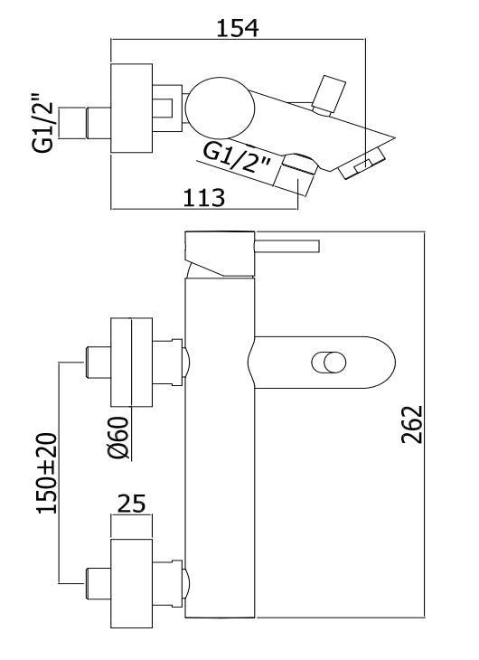 Paffoni Light Lig022no Miscelatore Vasca Senza Duplex Nero Opaco