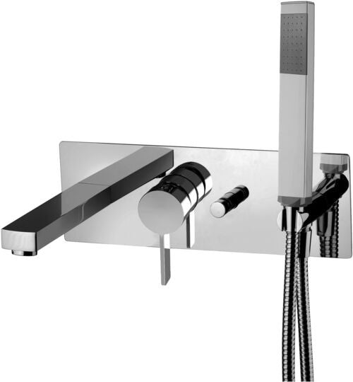 Paffoni Rock Ro001cr Miscelatore Vasca Incasso Con Set ambientato in box doccia con pareti in vetro