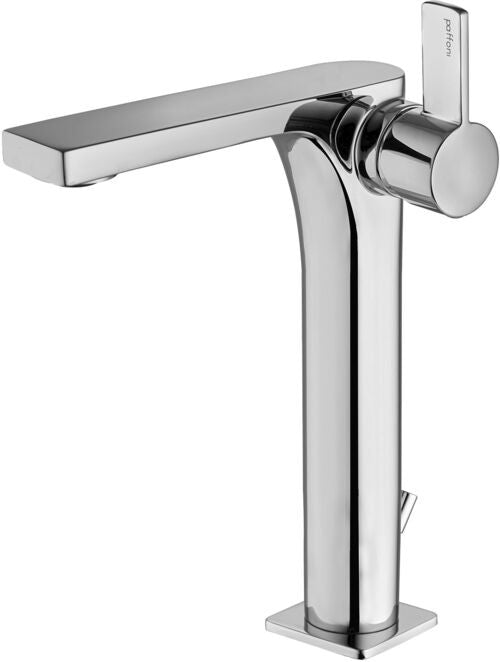 Paffoni Rock Ro085cr Miscelatore Lavabo alto leva Laterale, vista frontale su sfondo bianco