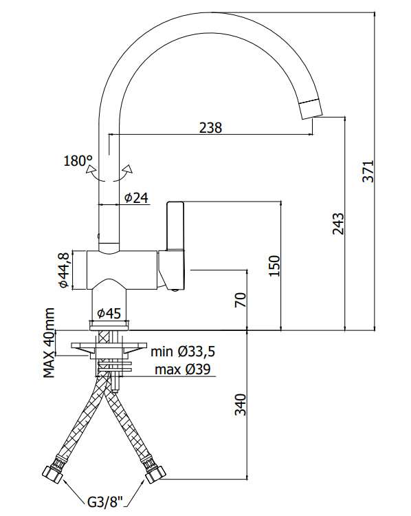 Paffoni Rock RO180 Miscelatore lavello monoforo cromo