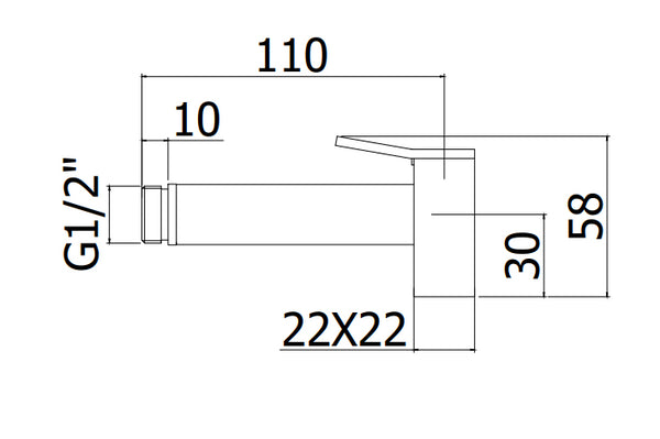 Paffoni Tweet Square zdoc121 doccetta bidet con pulsante cromo