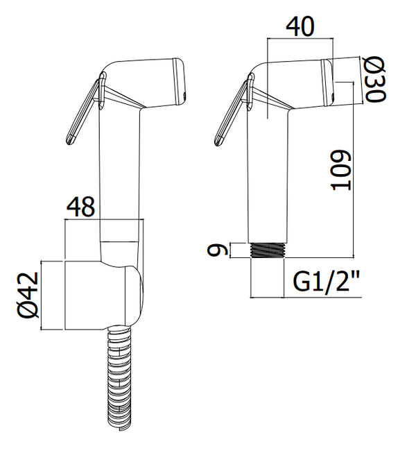 Paffoni Minorca Zdup099 set doccetta per bidet con flessibile in abs cromo