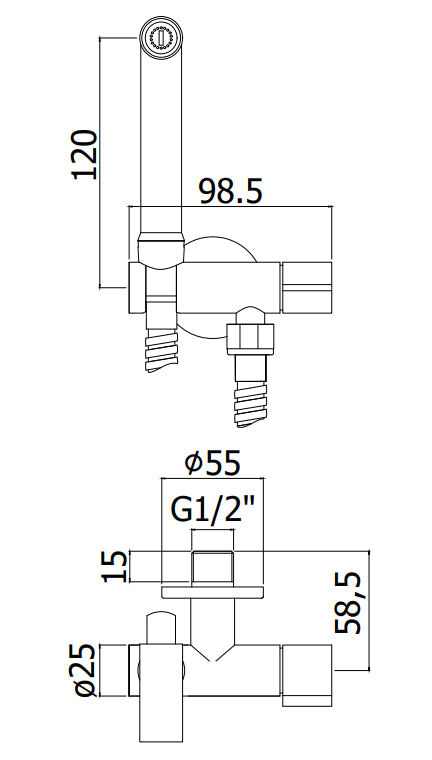 Paffoni tweet round doccino bidet tondo solo acqua fredda cromo zdup109
