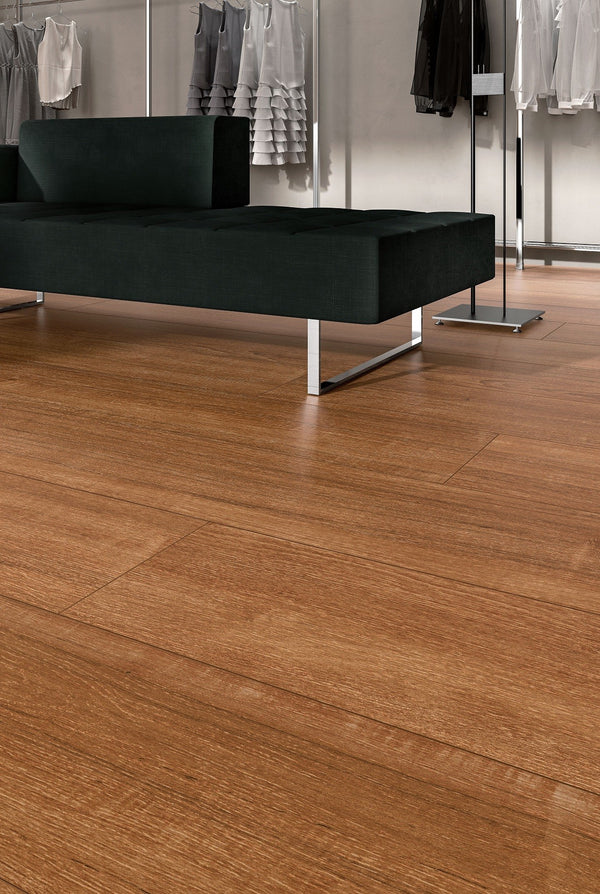 Pavimento Rivestimento 20x120 Effetto Legno 6,5 mm In Porcellanato Ceramico Sottile Soft Teak Kerlite Woodland 6 plus Cotto D Este