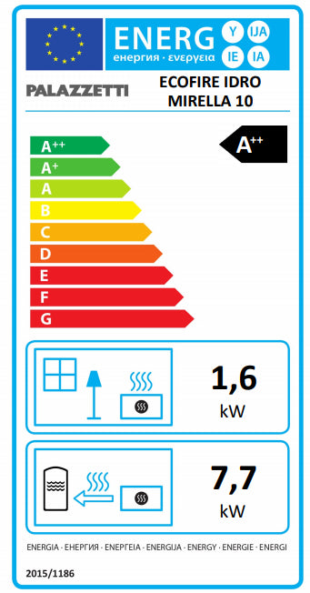 Stufa A Pellet ad acqua ecofire con top in ghisa e acciaio Bianco Palazzetti Mirella Idro 10