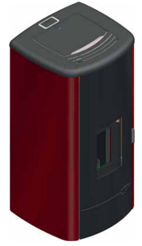 Stufa A Pellet ad acqua ecofire con top in ghisa e acciaio rosso Palazzetti Mirella Idro 15