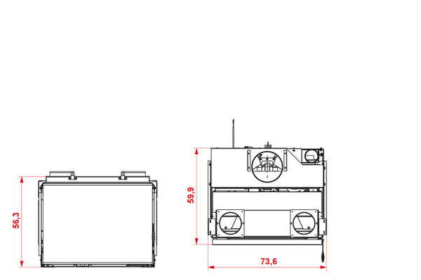 Focolare A Pellet Ecofire ad Aria da inserimento per camino Palazzetti Ac70