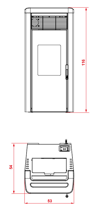 Royal lea air 120 us stufa a pellet ad aria uscita fumi superiore 12kw bianco