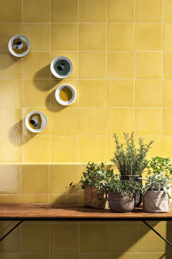 Rivestimento 20x20 Cm Giallo Lucido Ceramica Sant Agostino Vita Colours CSAVGILU20