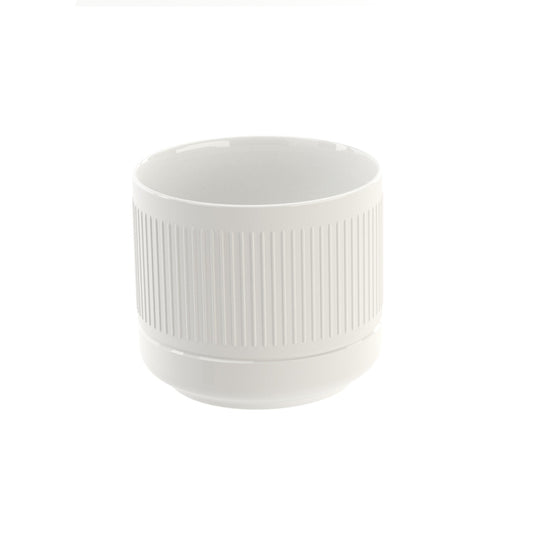 Bicchiere portaspazzolini largo Strisce Bianco Satinato Equilibrium 777502000R Cosmic