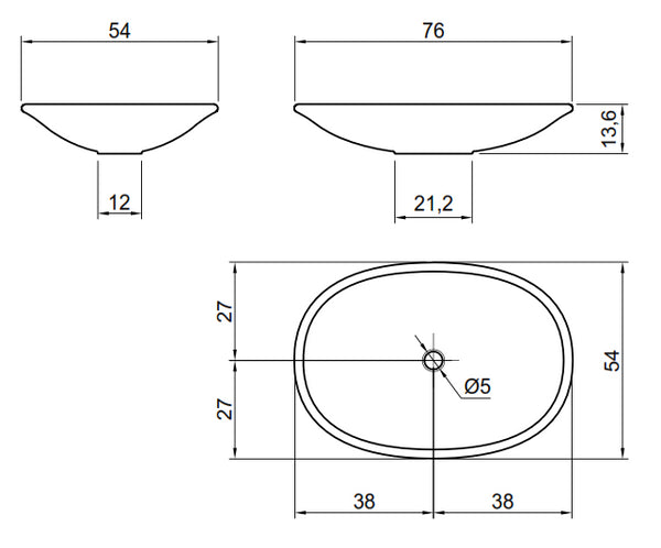 Antonio Lupi Rim Lavabo Ovale 54x76 cm In Flumood