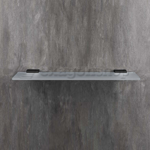 Colombo Look Mensola 60 cm in vetro Acidato supporti nero opaco B16160nm
