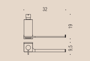 Colombo Look portasciugamani con dispenser nero opaco, dettaglio ravvicinato del materiale e dell'aggancio - Colombo Design