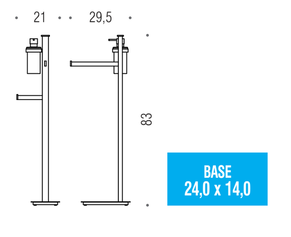 Colombo Units B9119s Piantana portasciugamano con dispenser e portarotolo sinistro cromo
