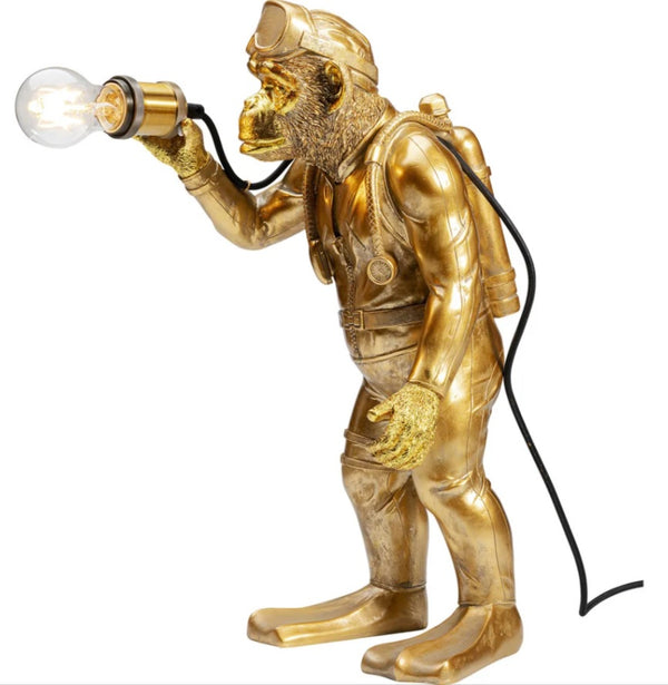 Animal Monkey lampada scimmia 50 cm in poliresina oro