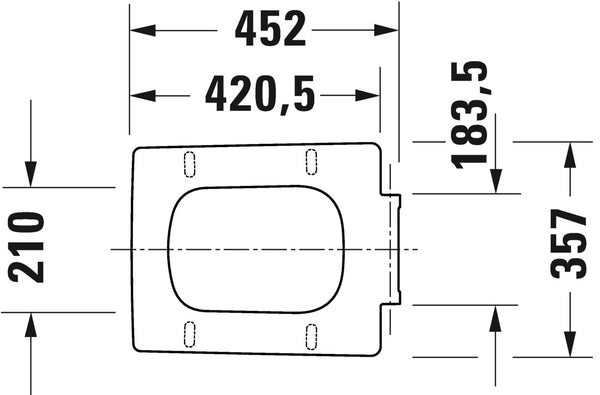 Sedile wc normale quadrato bianco con cerniere in acciaio Viu 0021110000 Duravit
