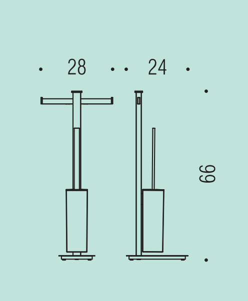 Colombo Design Units B9108 piantana portartolo e portascopino a pavimento Cromo