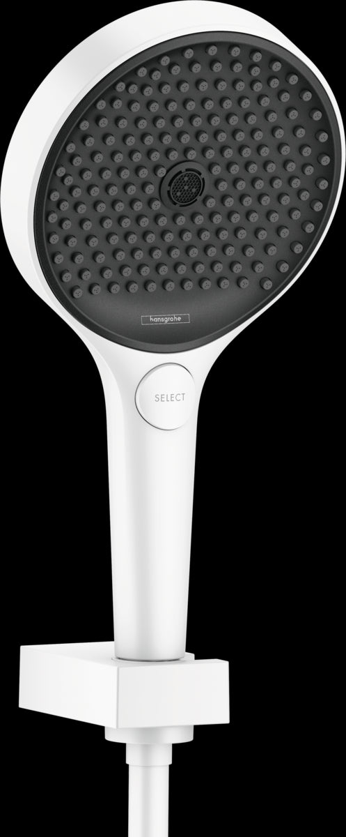 Set doccetta 3 jet Con supporto a muro e Flessibile bianco opaco Hansgrohe Rainfinity 26852700