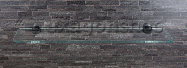 Colombo Design PLUS W49160nm Mensola bagno 60 cm in vetro trasparente con supporti Nero Opaco