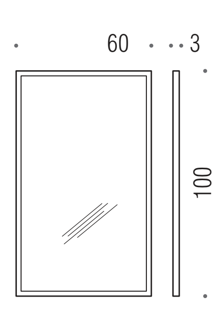 Colombo Gallery B2045 Specchio 60x100spessore 6 mm con cornice cromo
