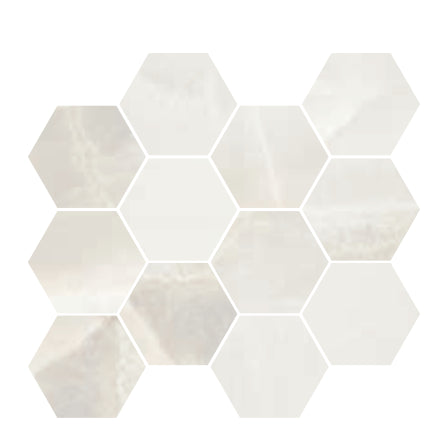 Rivestimento Esagonale 30x34,5 In Gres Porcellanato Rettificato Krystal White Ceramica Sant Agostino Ayoka Maxi Class CSAMCAWK34