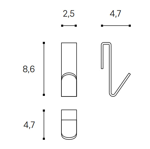 Appendino per vetro box doccia cromo Architect 2350123 Cosmic