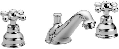 Paffoni Iris IRV058CR Gruppo Lavabo 3 fori Retro Cromo, vista frontale su sfondo bianco