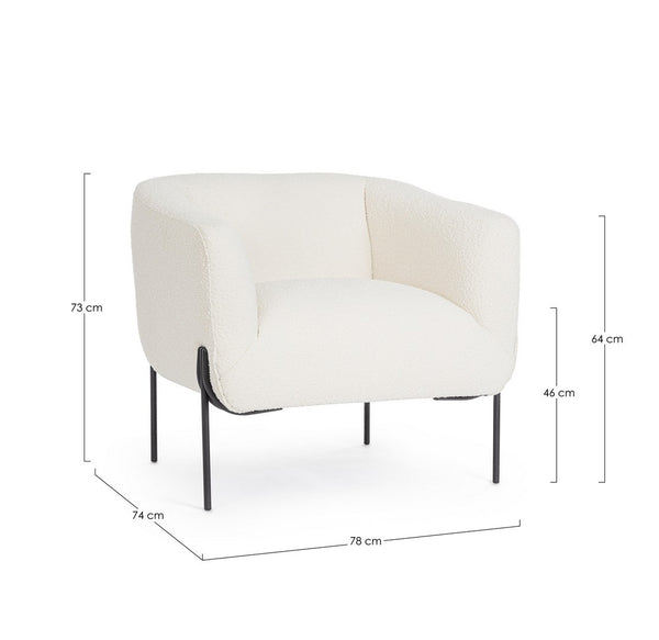Andrea Bizzotto Claudine Poltrona effetto Boucle Bianco 0748305