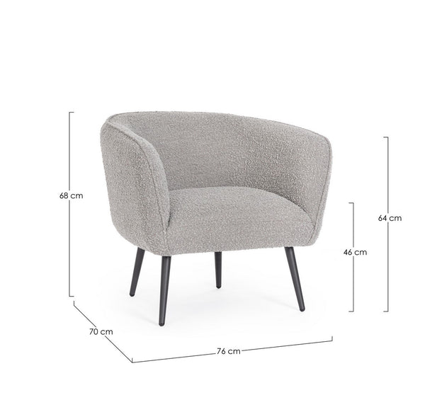 Andrea Bizzotto Avril poltrona effetto boucle grigio 0748312
