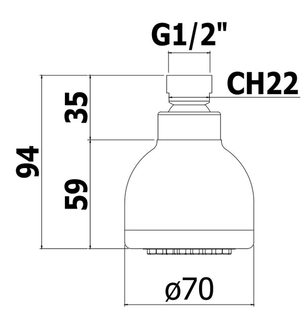 Paffoni oregon zsof032 soffione monogetto 70mm in abs cromo