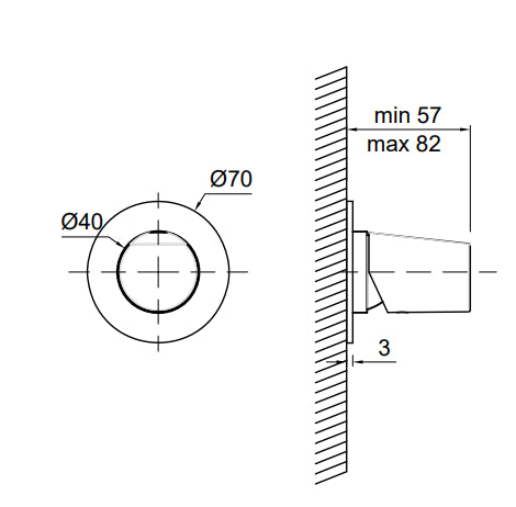 Antonio Lupi INDIGO Nd601fno manopola Miscelatore Monocomando Incasso SENZA CORPO INCASSO Nero Opaco